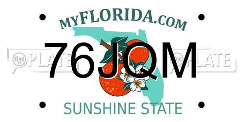 76JQM Florida License Plate