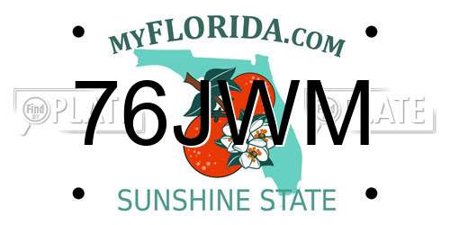 76JWM Florida License Plate
