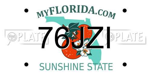 76JZI Florida License Plate