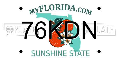 76KDN Florida License Plate