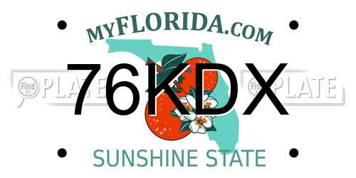 76KDX Florida License Plate