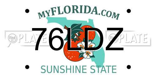76LDZ Florida License Plate