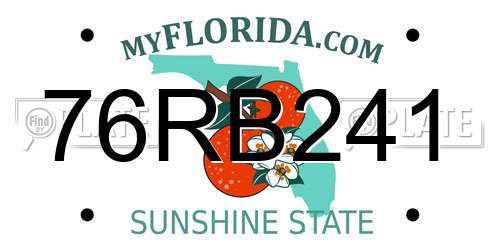 76RB241 Florida License Plate