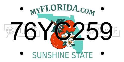 76YC259 Florida License Plate