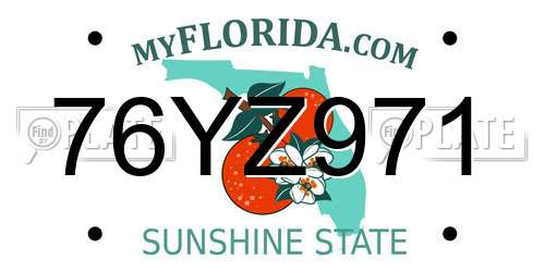 76YZ971 Florida License Plate