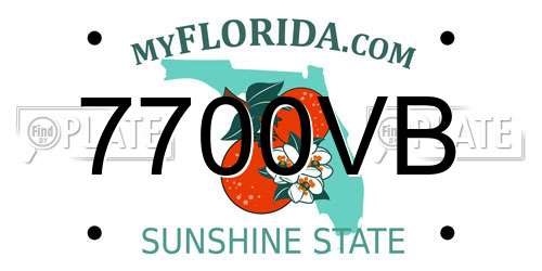 7700VB Florida License Plate
