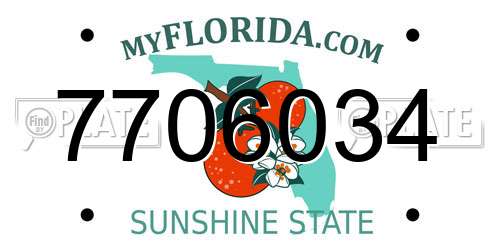 7706034 Florida License Plate