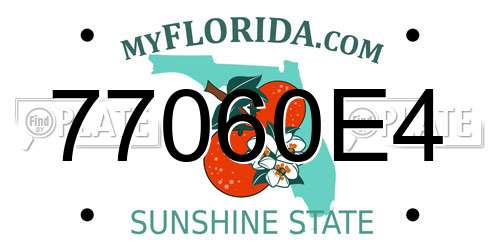 77060E4 Florida License Plate