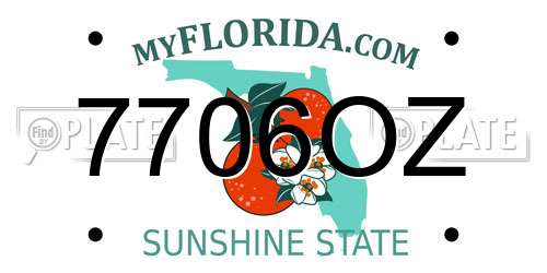 7706OZ Florida License Plate