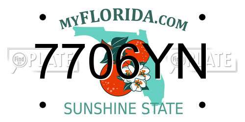 7706YN Florida License Plate