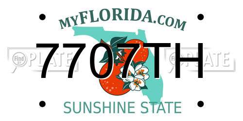 7707TH Florida License Plate