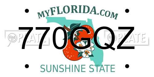 770GQZ Florida License Plate