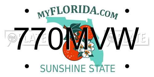 770MVW Florida License Plate