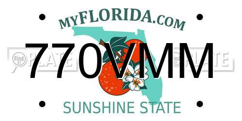 770VMM Florida License Plate
