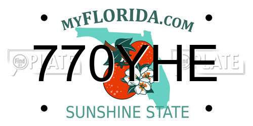 770YHE Florida License Plate