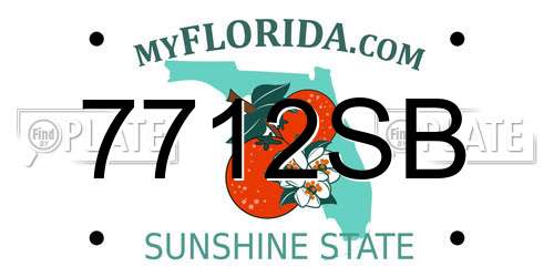 7712SB Florida License Plate