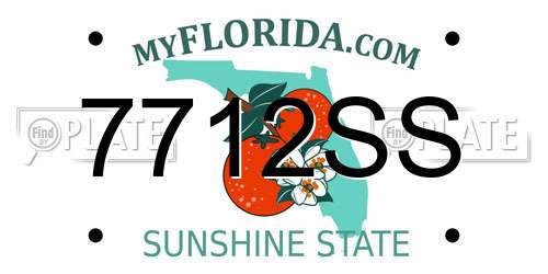 7712SS Florida License Plate