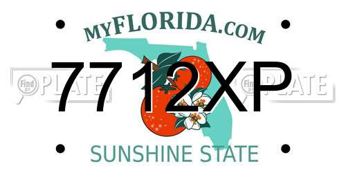 7712XP Florida License Plate