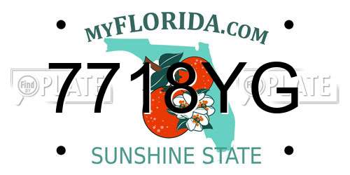 7718YG Florida License Plate