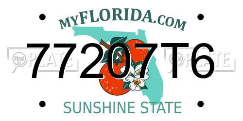 77207T6 Florida License Plate