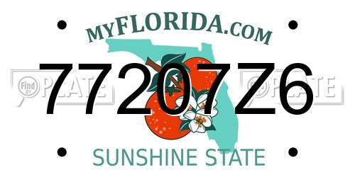 77207Z6 Florida License Plate
