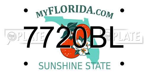 7720BL Florida License Plate