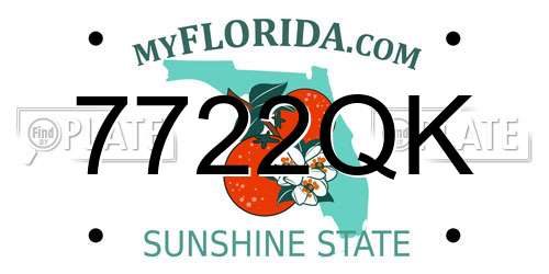 7722QK Florida License Plate