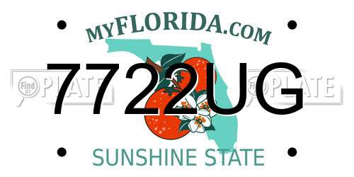 7722UG Florida License Plate