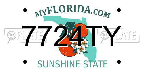 7724TY Florida License Plate
