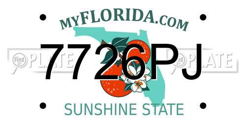 7726PJ Florida License Plate