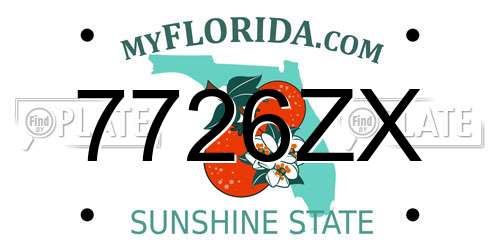 7726ZX Florida License Plate