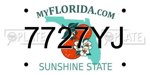 7727YJ Florida License Plate