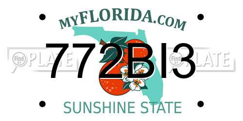 772BI3 Florida License Plate