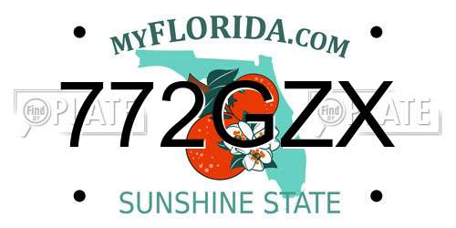 772GZX Florida License Plate