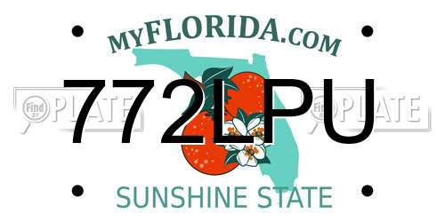 772LPU Florida License Plate