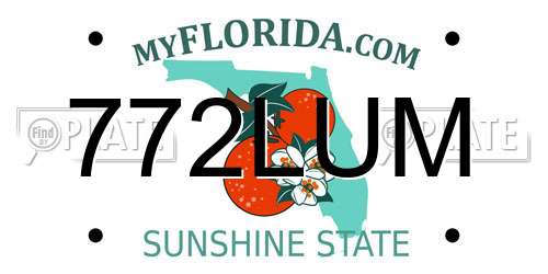 772LUM Florida License Plate