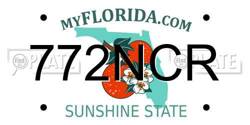 772NCR Florida License Plate
