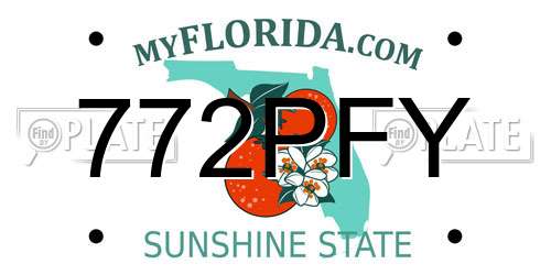 772PFY Florida License Plate