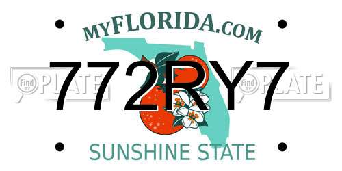 772RY7 Florida License Plate
