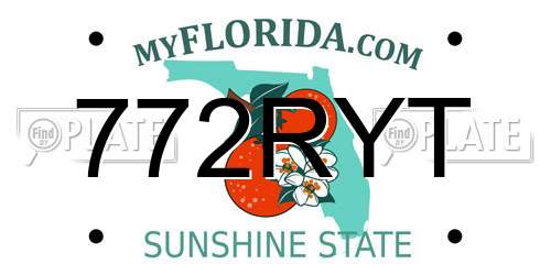 772RYT Florida License Plate