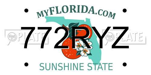 772RYZ Florida License Plate