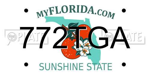 772TGA Florida License Plate