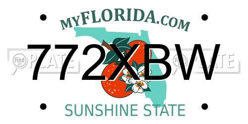 772XBW Florida License Plate