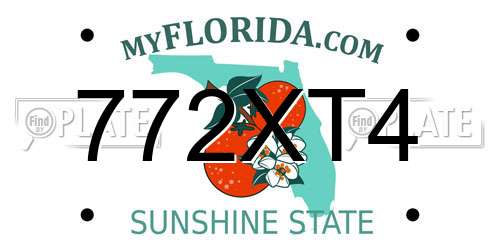 772XT4 Florida License Plate