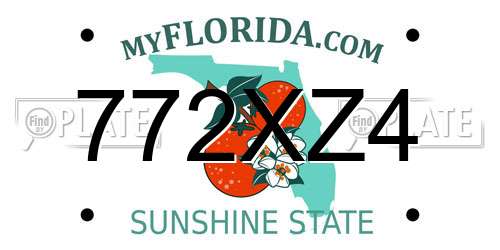 772XZ4 Florida License Plate