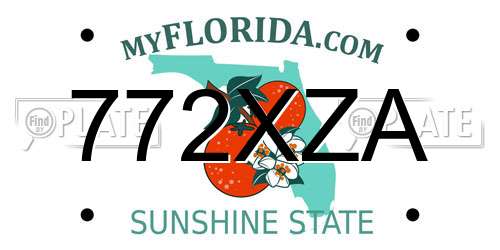 772XZA Florida License Plate