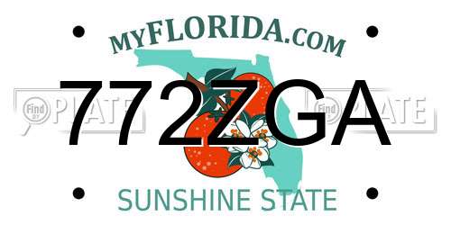 772ZGA Florida License Plate