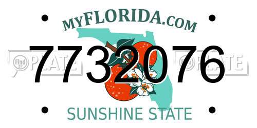 7732076 Florida License Plate