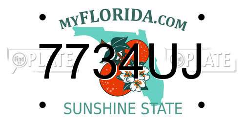 7734UJ Florida License Plate
