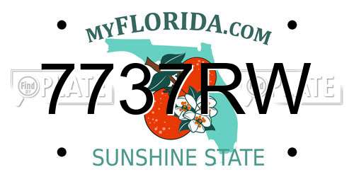 7737RW Florida License Plate